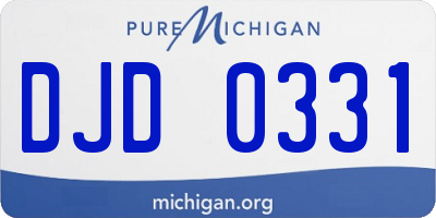 MI license plate DJD0331