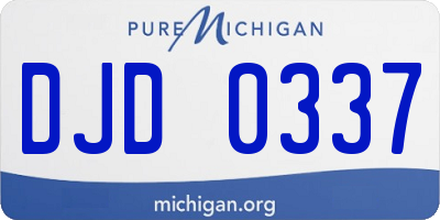 MI license plate DJD0337