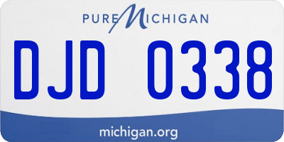 MI license plate DJD0338