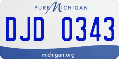 MI license plate DJD0343