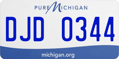 MI license plate DJD0344