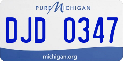 MI license plate DJD0347