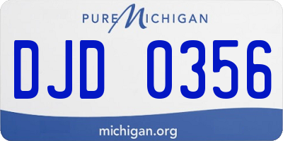 MI license plate DJD0356