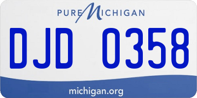 MI license plate DJD0358