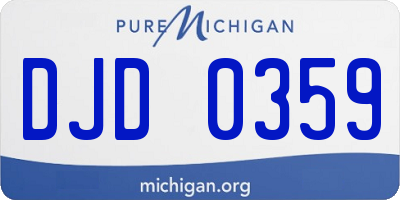 MI license plate DJD0359