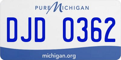 MI license plate DJD0362