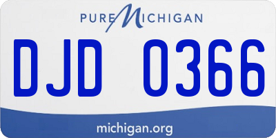 MI license plate DJD0366