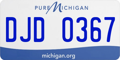 MI license plate DJD0367