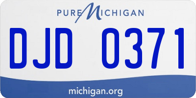 MI license plate DJD0371