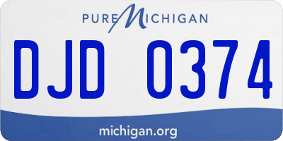 MI license plate DJD0374