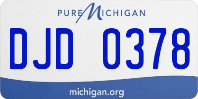 MI license plate DJD0378