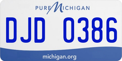 MI license plate DJD0386