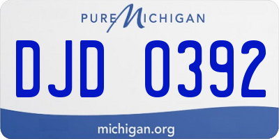 MI license plate DJD0392