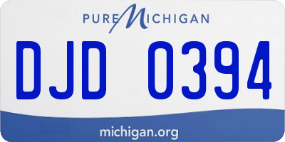 MI license plate DJD0394