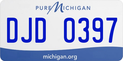 MI license plate DJD0397
