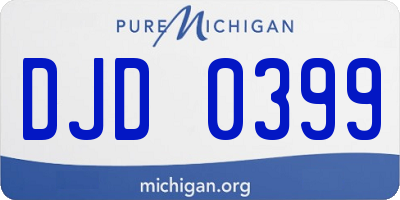 MI license plate DJD0399