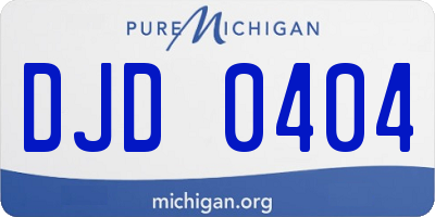 MI license plate DJD0404
