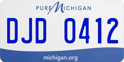 MI license plate DJD0412