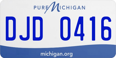 MI license plate DJD0416