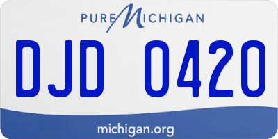 MI license plate DJD0420