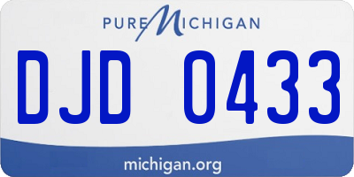 MI license plate DJD0433