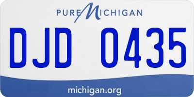 MI license plate DJD0435