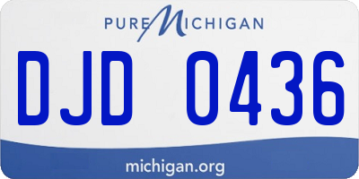 MI license plate DJD0436