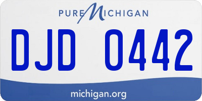 MI license plate DJD0442
