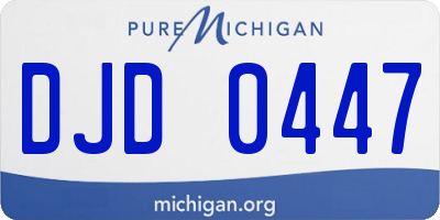 MI license plate DJD0447