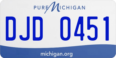 MI license plate DJD0451