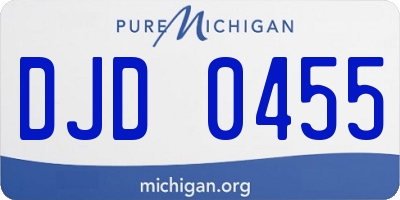 MI license plate DJD0455
