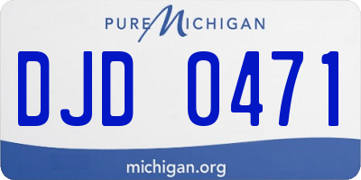 MI license plate DJD0471