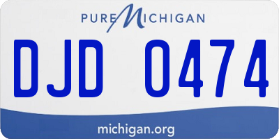 MI license plate DJD0474