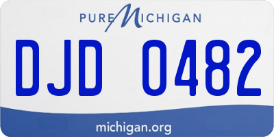 MI license plate DJD0482