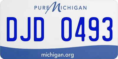 MI license plate DJD0493