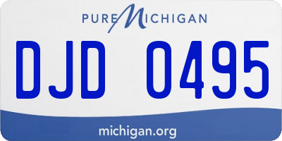 MI license plate DJD0495