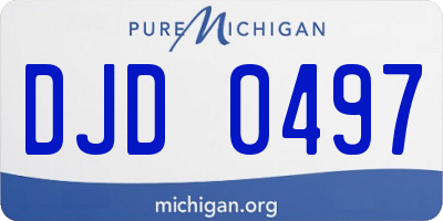 MI license plate DJD0497