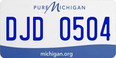 MI license plate DJD0504