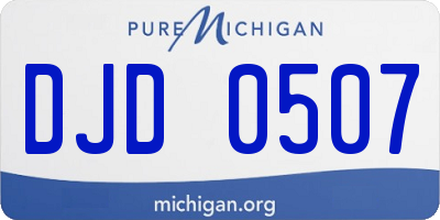 MI license plate DJD0507
