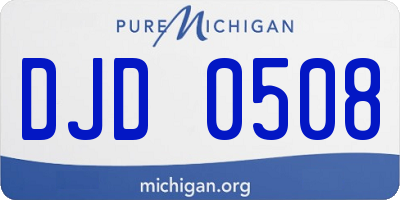 MI license plate DJD0508