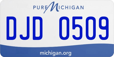 MI license plate DJD0509