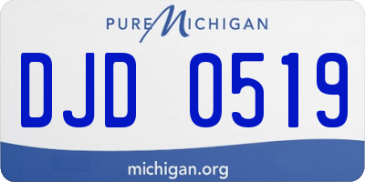 MI license plate DJD0519