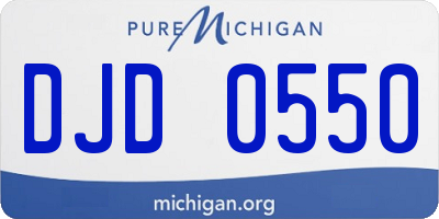 MI license plate DJD0550