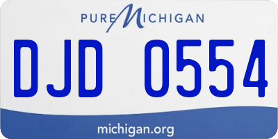 MI license plate DJD0554