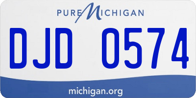 MI license plate DJD0574