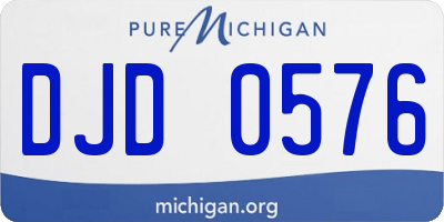MI license plate DJD0576