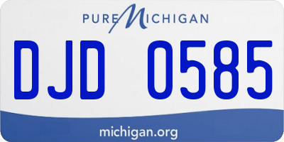 MI license plate DJD0585
