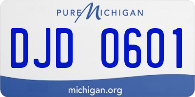 MI license plate DJD0601