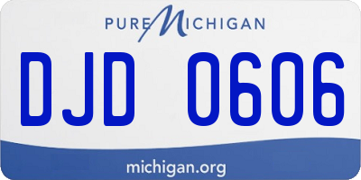 MI license plate DJD0606