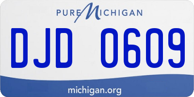 MI license plate DJD0609